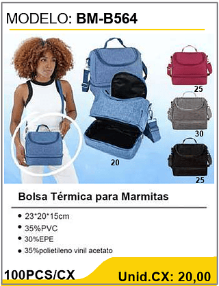 Bolsa Térmica para Marmitas 100PCS/CX 25 Unid.CX: 20,00