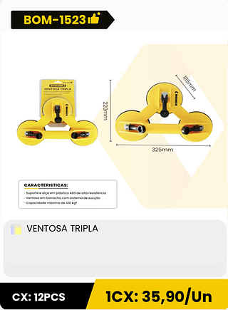 VENTOSA TRIPLA CX: 12PCS 1CX: 35,90/Un