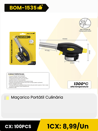 Maçarico Portátil Culinária CX: 100PCS ICX: 8,99/Un