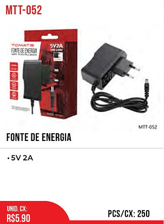 FONTE DE ENERGIA 5V 2A 250pç=5,9$