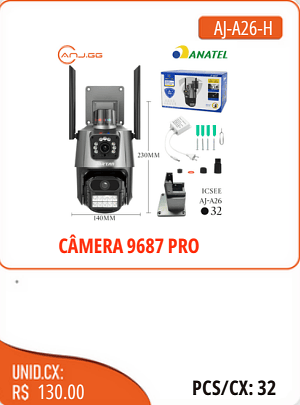 ICSEE CAMERA 9687 PRO UNID.CX:RS 130.00 PCS/CX:32