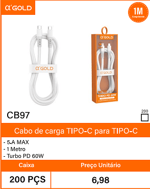 Cabo de carga Caixa 200 PCS Preco Unitario 6,98