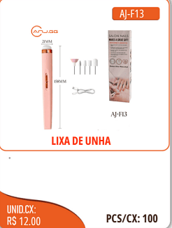 LIXA DE UNHA UNID.CX:RS 12.00 PCS/CX:100