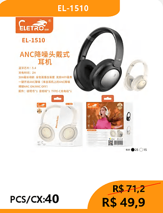 HEADPHONE PCS/CX:40 R$49,9