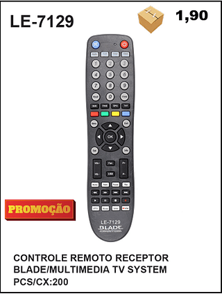 CONTROLE REMOTO RECEPTOR BLADE/MULTIMEDIA TV SYSTEM 200pç=1,9$