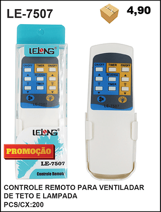 CONTROLE REMOTO PARA VENTILADAR DE TETO E LAMPADA 200PÇ=4,9$