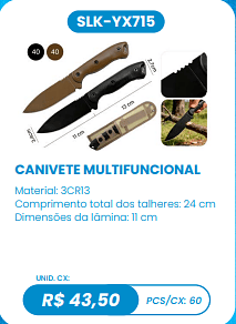 CANIVETE MULTIFUNCIONAL UNID. CX: R$ 43,50 PCS/CX: 60