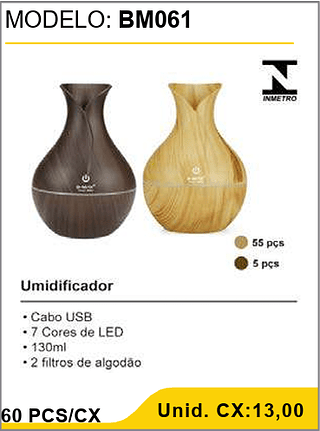 Umidificador 60 PCS/CX Unid. CX:13,00