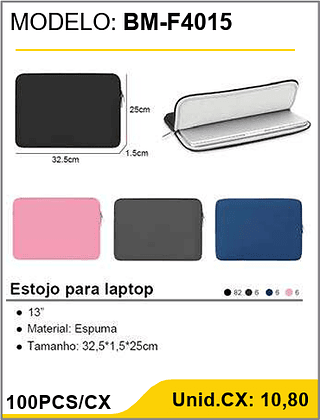 Estojo para laptop 100PCS/CX Unid.CX: 10,80