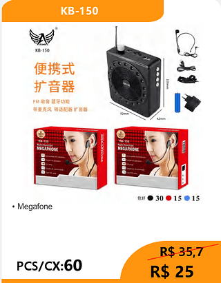 Megafone PCS/CX:60 R$ 25