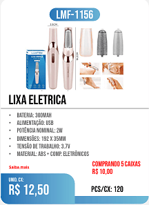 LIXA ELETRICA PCS/CX: 120 UNID. CX: r$ 12,50