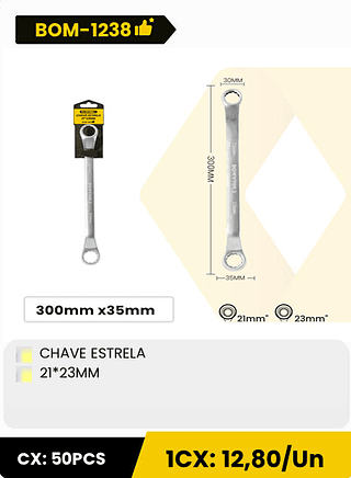 CHAVE ESTRELA 21*23MM CX: 50PCS 1CX: 12,80/Un