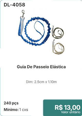 Guia De Passeio Elástica 240 pçs R$ 13