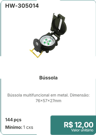 Bússola 144 pçs R$12