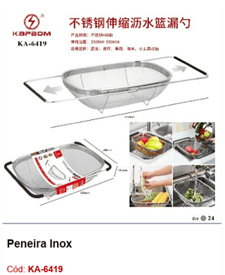 Peneira Inox R$ 36 PCS/Cx: 24