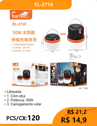 Lâmpada PCS/CX:120 R$14,9