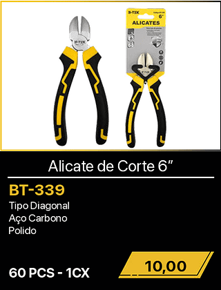 Alicate de Corte 6” 60PCS R$10,00
