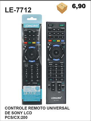 CONTROLE REMOTO UNIVERSAL DE SONY LCD 200PÇ=6,9$