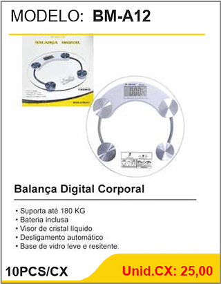 Balança Digital Corporal 10PCS/CX Unid.CX: 25,00