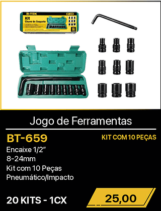 Jogo de Ferramentas 20KITS R$25,00