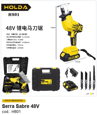 Serra Sabre 48V R$ 157,5 PC/CX:5