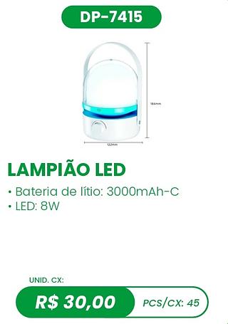 LAMPIÃO LED 45PÇ=30$