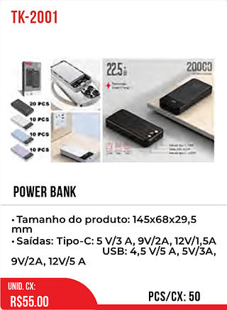 Power Bank 50pç=55$