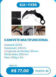 CANIVETE MULTIFUNCIONAL UNID. CX: R$ 77,00 PCS/CX: 40