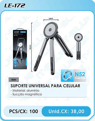 SUPORTE UNIVERSAL PARA CELULAR PCS/CX: 100 Unid.CX: 38,00