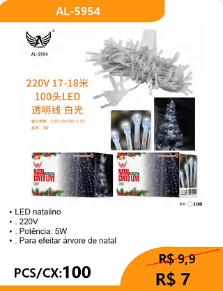 LED natalino PCS/CX:100 R$ 7