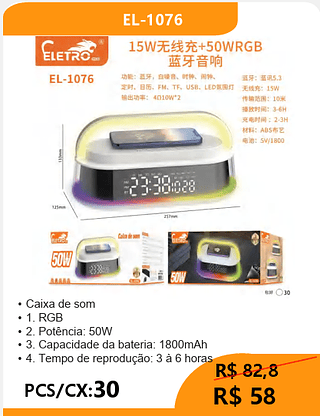 CAIXA DE SOM PCS/CX:30 R$58