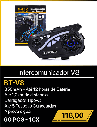 Intercomunicador V8 60PCS 60PCS R$118,00