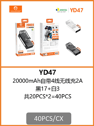 POWER BANK 20000mAh 40PCS/CX R$:67,06