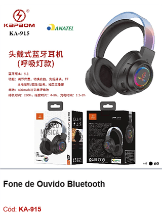 Fone de Ouvido Bluetooth R$49,5 PCS/CX:60