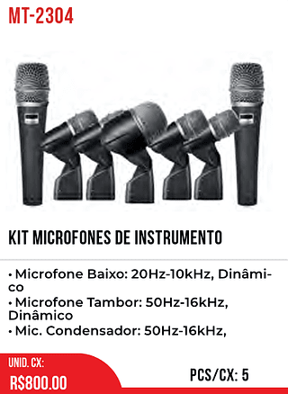 Kit Microfones De Instrumento 5pç=800$