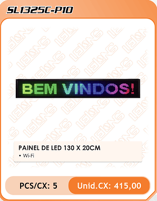 PAINEL DE LED 130 X 20CM 5PÇ=415$