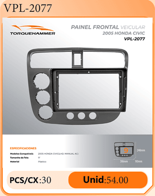 PAINEL FRONTAL VEICULAR 2005 HONDA CIVIC PCS/CX:30 Unid:54.00