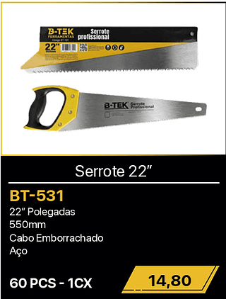 Serrote 22” 60PCS R$14,80