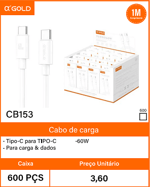 Cabo de carga Caixa 600 PCS Preco Unitario 3,60