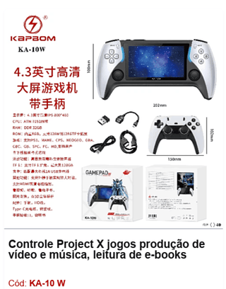 Controle Project X jogos produção de vídeo e música, leitura de e-books R$ 224,1 PCS/Cx:40