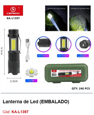 Lanterna de Led R$ 9,9 PCS/Cx: 240