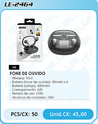 FONE DE OUVIDO PCS/CX: 50 Unid.CX: 45,00