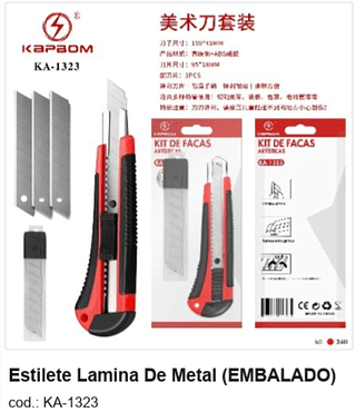 Estilete Lamina De Metal R$ 4,5 PC/CX:240