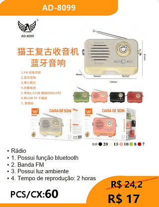 Rádio PCS/CX:60 R$17
