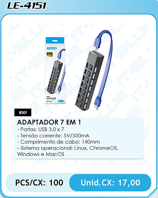 ADAPTADOR 7 EM 1 PCS/CX: 100 Unid.CX: 17,00