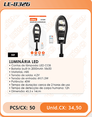 LUMINÁRIA LED 50PÇ=34,5$