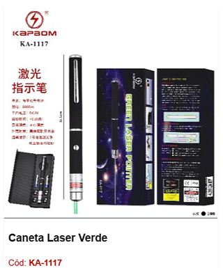 Caneta Laser Verde R$ 14,4 PCS/CX: 100
