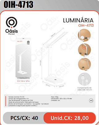 LUMINARIA PCS/CX: 40 Unid.CX: 28,00