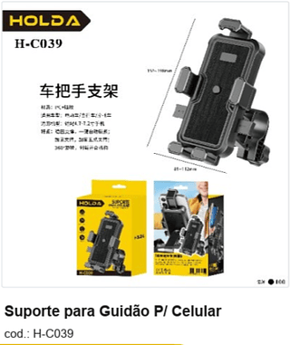 Suporte para Guidão P/ Celular R$ 18 PC/CX:100