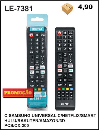 C.SAMSUNG UNIVERSAL C/NETFLIX/SMART HULU/RAKUTEN/AMAZON/3D 200PÇ=4,9$